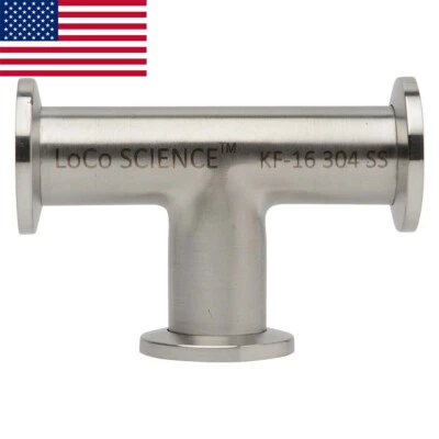 KF-16 NW-16 Tee Vacuum Fitting SS304 LoCo SCIENCE!!