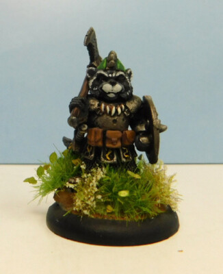 Well Painted Dark Sword Critter Kingdoms: Racoon Warrior w/ axe /shield- DSM8052