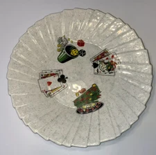 1977 Byron Molds 13” Plate. Poker, Roulette, Dice Images.