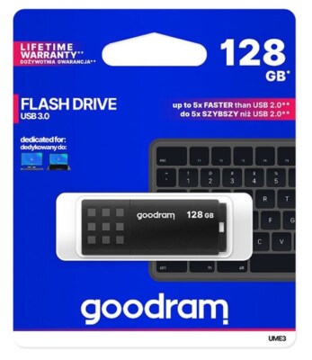 5908267935798 Goodram UME3 USB-Stick 128 GB USB Typ-A 3.0 (3.1 Gen 1) Schwarz Go