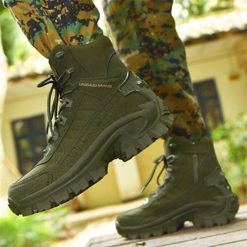 Stivali Uomo Escursionismo Militare Impermeabili Tattici Combattimento Moto Scarpe/ - Foto 13 di 32