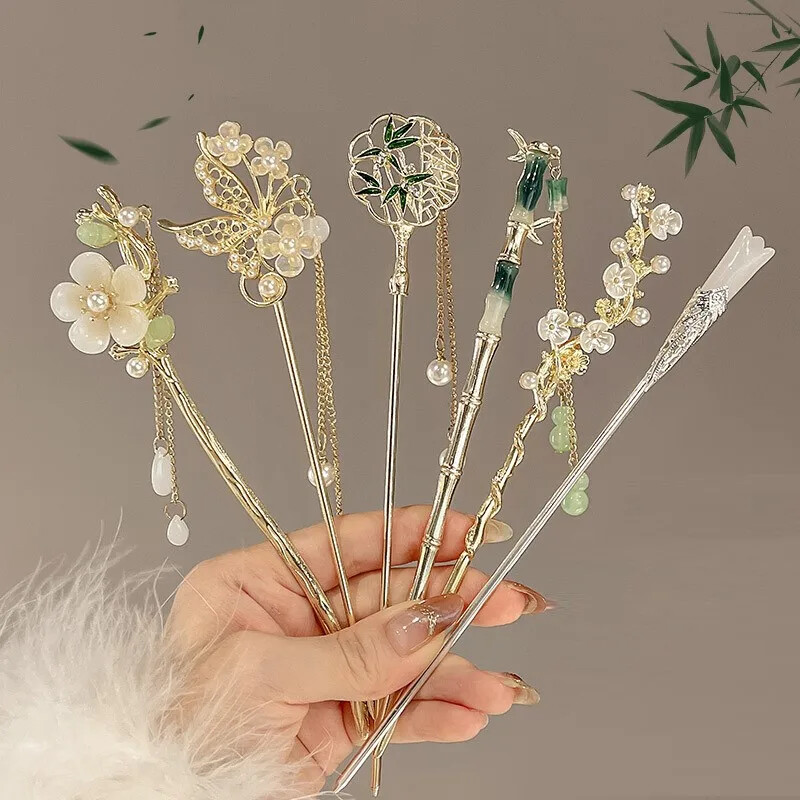 Chinese Tassel Hair Clip Hair Stick Pins Flower Handmade  display picture 1