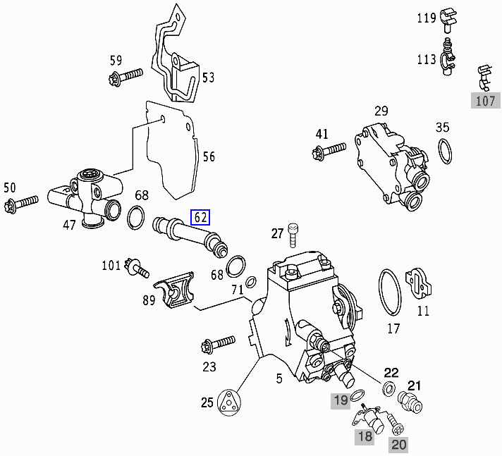 Mercedes OM611 OM612 OM613 Fuel Injection Pump Pipe A6110700330 New ...