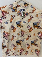 Palmwave Hawaii Vintage Cars Hawaiian Button Down Shirt 2XL Cotton great value