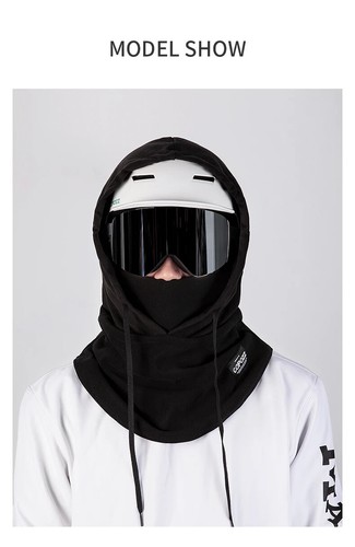 Winter Thermal Fleece Ski Mask Full Face Head Coverings Snowboard Hooded Scarfs - Picture 11 of 26