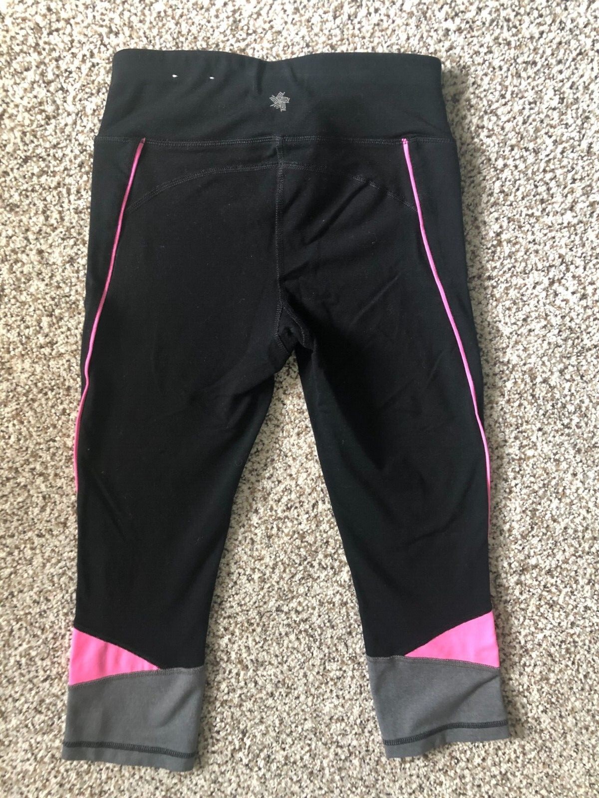 YOGA PANTS TEK GEAR WORK OUT LEGGINGS SHAPE WEAR Women's Small Pink Gray & Black-image