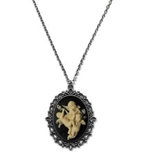 Cameo Gothic Steampunk Victorian Art History Medieval Pendant Necklace w Chain