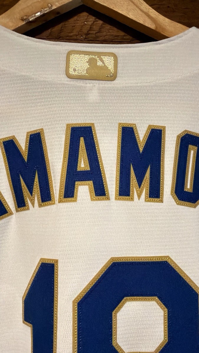 Lamigo Monkeysベースボールジャージ ネイビー/イエロー Yoshinobu Yamamoto Los Angeles Dodgers Nike 2026 Gold Collection
