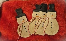 Snowman Bowl Fillers, Set of TWO,  Handmade Christmas, Top Hat Snowman