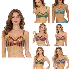 Women Bralette Belly Dance Bra Tassels Tops Underwired Competition Party Theme