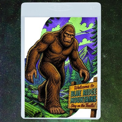 Bigfoot Trading Card SSP  Blue Ridge Mountains  Cryptid Sasquatch Art Card NM