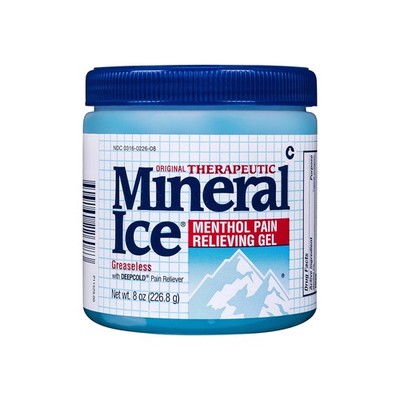 Mineral Ice Therapeutic Pain Relieving Gel, 8 Ounce 8 (Pack of 1), Blue 