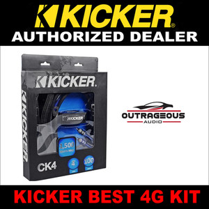 46CK4 KICKER 4 Gauge 4 AWG Complete Amplifier Amp Installation Wire Kit 4GA  NEW