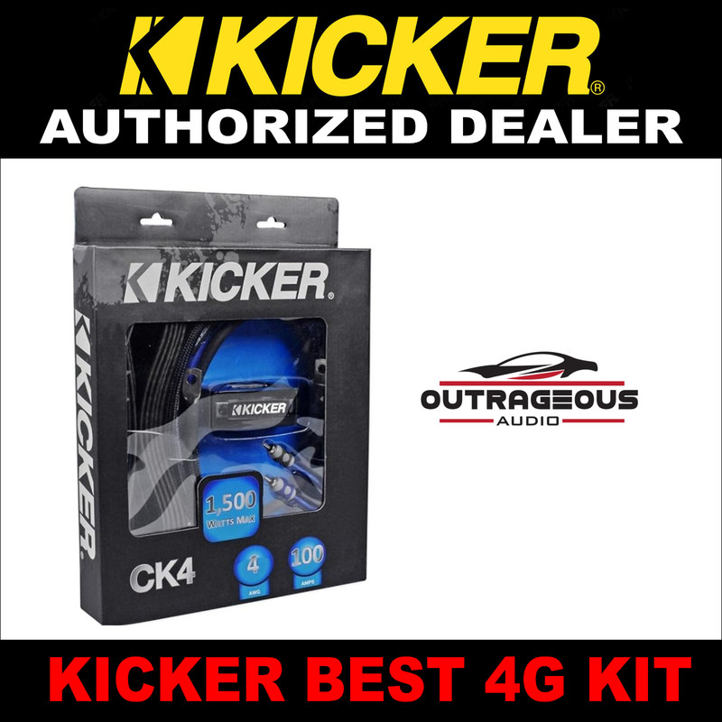 46CK4 KICKER 4 Gauge 4 AWG Complete Amplifier Amp Installation Wire Kit 4GA  NEW