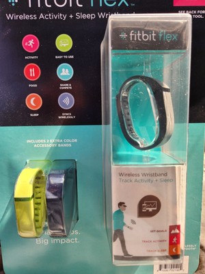 New Sealed Fitbit Flex Wireless Fitness Tracker  + 2 Bands Large Original