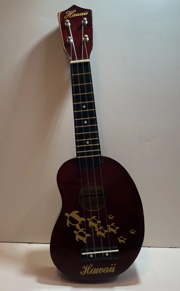 Ukelele Vintage Leolani OMI Honolulu Hawaii 4 cuerdas banda 18" tortugas marinas Foto 2 de 4
