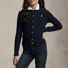 POLO RALPH LAUREN AUTHENTIC GIRLS BRAND NEW ORIGINAL CARDIGAN Sz L 12-14 , NWT