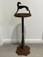 Vtg Art Deco Greyhound Dog Cigar Cigarette Smoking Stand Ashtray