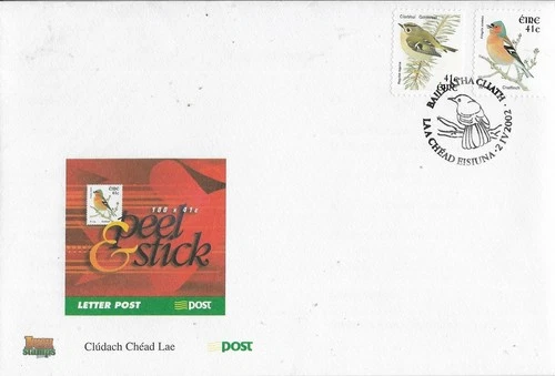 2002 IRELAND BIRDS SELF ADHESIVES NEW EURO DEFINITIVES ON SUPERB FDC