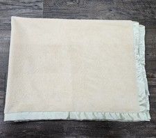 Little Me Minky Satin Baby Blanket Yellow And Green HTF