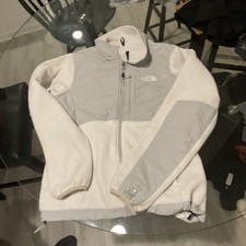 The North Face Jacket Womens Medium White Polartec Fleece Hooded Full Zip Warm