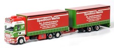 WSI 01-1282 1:50 Die Cast Wehle Scania R6 Topline w/Curtainside Trailers (2)