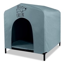 Just Chillin' Portable Dog House Elevated Pet Shelter Indoor Outdoor Use 24"x25"