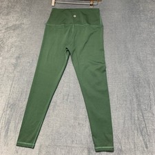 Lululemon Align Leggings Womens 27 Green Logo High Rise Running Yoga Skinny Leg