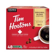 Tim Hortons Original Blend Medium Roast Coffee, Single-Serve K-Cup Pods, 48ct