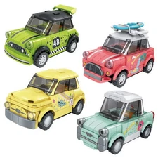 Set of 4 Mini City Cars Building Block Set | General Jim's Toys & Bricks | GJ-4R