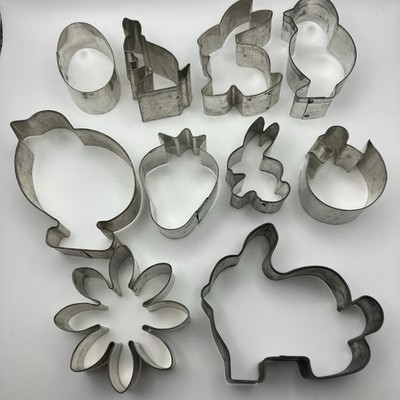 10 Easter Spring Cookie Cutters Chicks Bunny Egg Flower