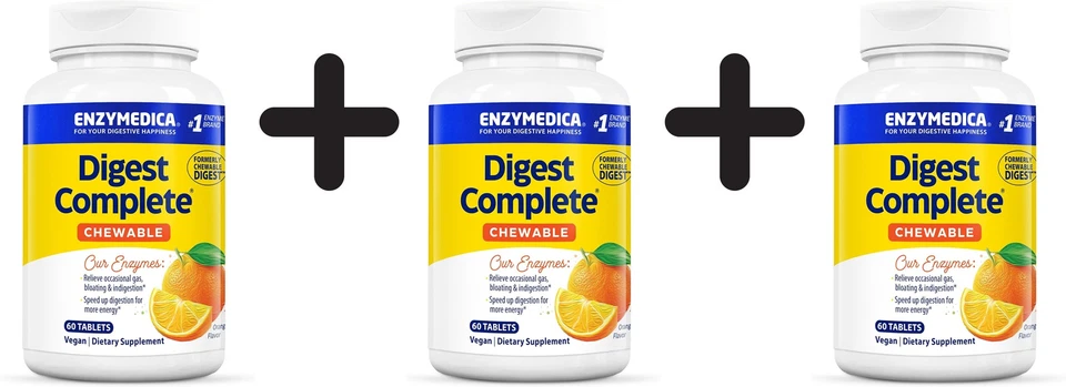 3 x Enzymedica Digest Complete Chewable, Orange - 60 tabs (333,06 EUR/kg)