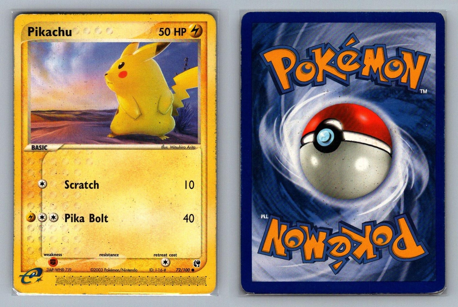 Pikachu #72/100 Sandstorm Pokemon Card - HP