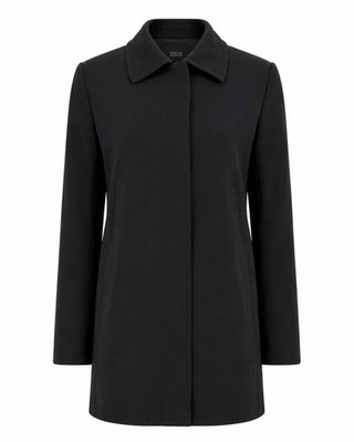 Marks & Spencer Black Water Repellent Coat UK 14 NWT Longline Smart Jacket