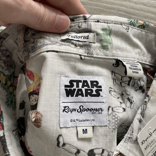 NWT Reyn Spooner A Star Wars Sithmas Short Sleeve Shirt Men's Medium Tailored - Picture 6 of 12