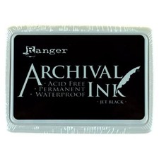 Ranger Archival Ink Pad, Jet Black Permanent, Waterproof, Acid-Free,