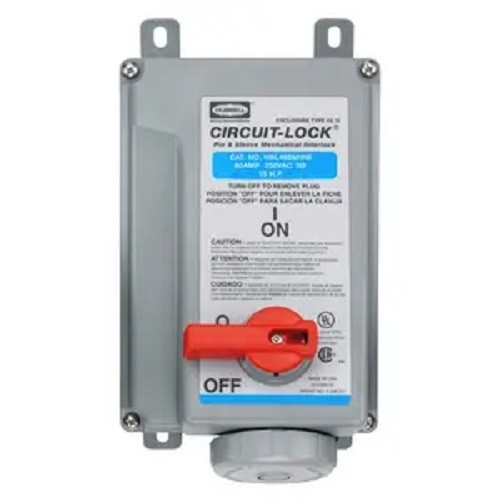 Hubbell HBL460MI9W - 60A 250V 3 Phase Delta Mechanically Interlocked Receptacle - Picture 1 of 1