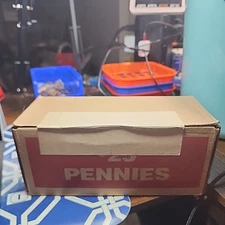 Unsearched, Unopened, FED SEALED Box Of Pennies $25 Face Value