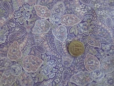 4733. Peter Pan LAVENDER FLORAL PAISLEY Quilting COTTON FABRIC-44" x 2-3/8  yds.