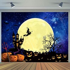 CYLYH 7x5ft Happy Halloween Orange Backdrop Eve 7x5ft, blue