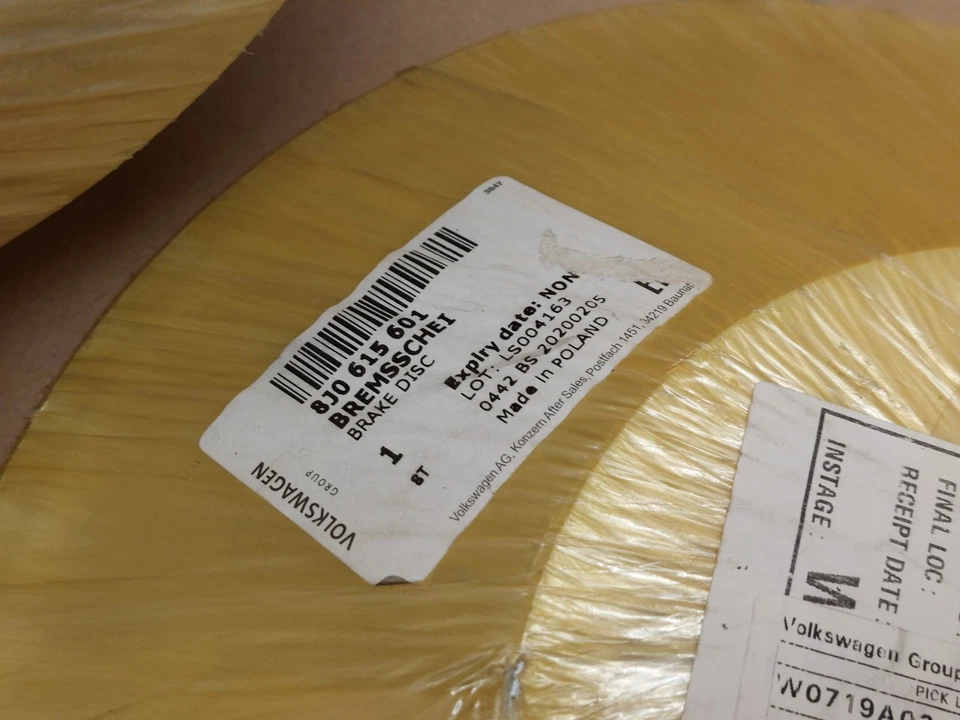 Audi TT 8J TFSi TDi 07-2014 Rear Brake Disc Pair Solid 286MM 8J0615601 GENUINE - Image 4 of 4