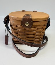 Longaberger 2000 Saddlebrook SmallCrossbody Basket Purse Leather Strap