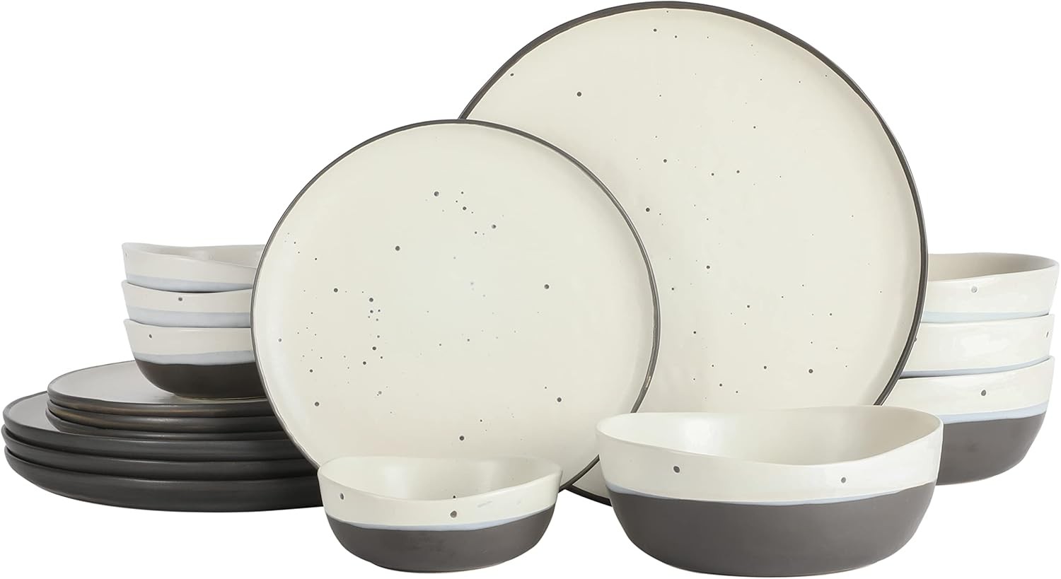 Gibson Elite Rhinebeck 16-Piece Double Bowl Dinnerware Set, 