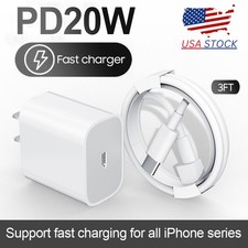 20W Super Fast Wall Charger Cable Type C For iPhone 7/8/10/11/12/13/14 Pro X XR