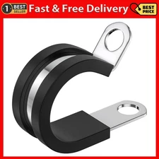 50 PCS 1/2 Inch Cable Clamps, 304 Stainless Steel Cable Clamps, Insulated Clamp