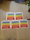Lot Of 5 Vintage Coca Cola Washcloths 1987 Rainbow Dish Cloth Kitchen Towel VTG