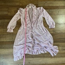 VINTAGE Shadowline Size 8 Sheer Lavender Ruffle Robe Lingerie Women's 55717