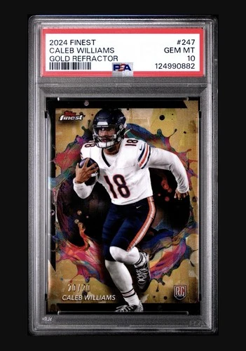 CALEB WILLIAMS 2024 TOPPS FINEST RARE GOLD RC 20/20 PSA 10 - Bookend!  🔥