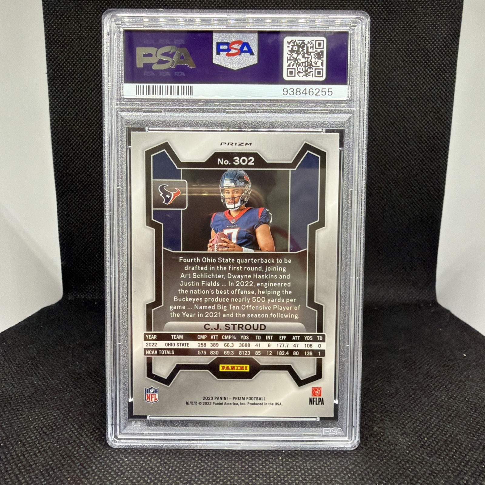CJ Stroud Rookie Variations 2023 Panini Prizm RC Prizm Silver #302 PSA 10 view 2