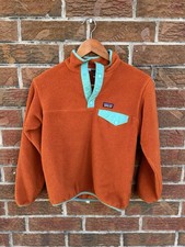 Patagonia Synchilla Snap T Fleece Youth LARGE Orange Blue Pullover